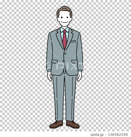 スーツを着た中年男性 136562248