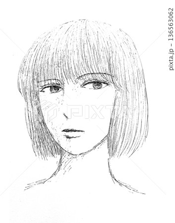 女性の顔 女性の顔 136563062