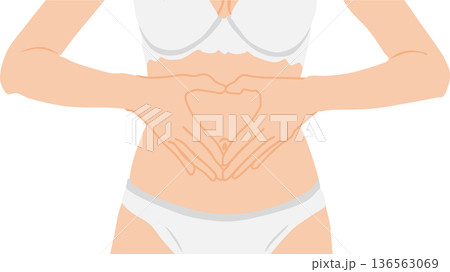 ダイエットに成功した女性のイラスト ダイエットに成功した女性のイラスト 136563069