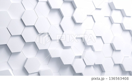 White 3D Geometric Blocks Abstract Background 136563408