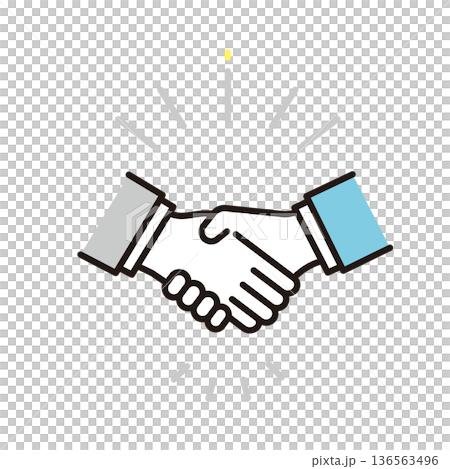Simple illustration of a business man shaking hands in a business scene Simple illustration of a business man shaking hands in a business scene 136563496