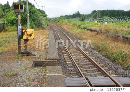 JR北海道函館本線　中ノ沢駅の風景(2023年夏雨) 136563774