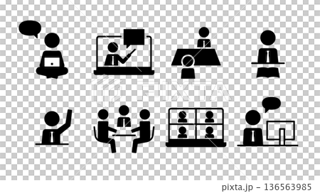 Human Pictogram Businessman and Student with Tie Meeting Study Training Interview Set Human Pictogram Businessman and Student with Tie Meeting Study Training Interview Set 136563985