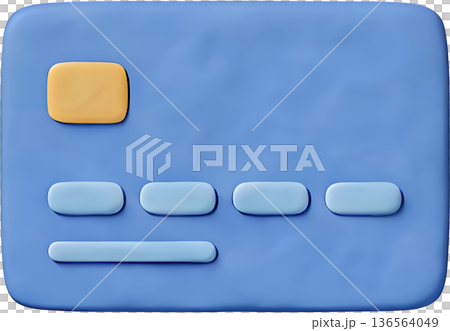 信用卡的立體插圖，無現金支付和金融的圖片 136564049