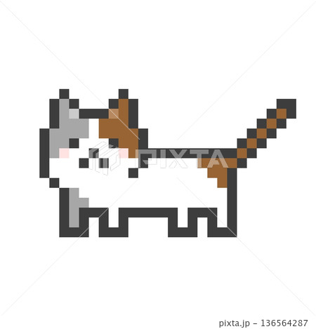 ドット絵の三毛猫 ドット絵の三毛猫 136564287