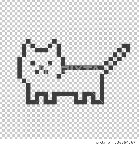 Pixel art colorless cat Pixel art colorless cat 136564367