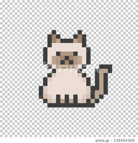 像素畫風格的布偶貓 136564369