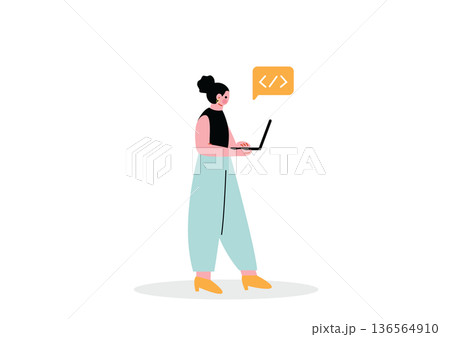 ウェブエンジニアの女性 136564910