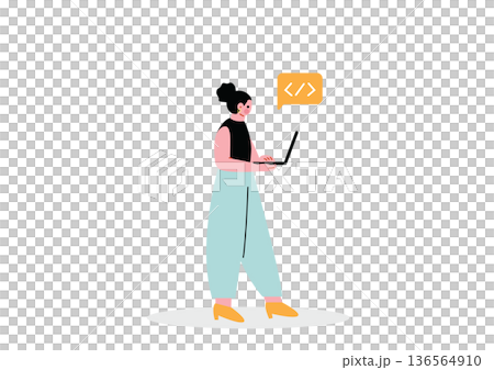 ウェブエンジニアの女性 136564910