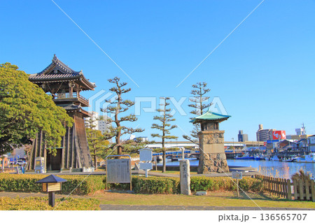 愛知県名古屋市、宮の渡し公園の風景 愛知県名古屋市、宮の渡し公園の風景 136565707