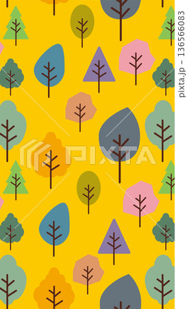秋の森のイラスト 紅葉の季節の背景イラスト 秋の森のイラスト 紅葉の季節の背景イラスト 136566083