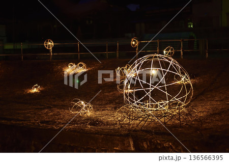 広島県広島市佐伯区湯来町　湯来温泉　ライトアップ 136566395