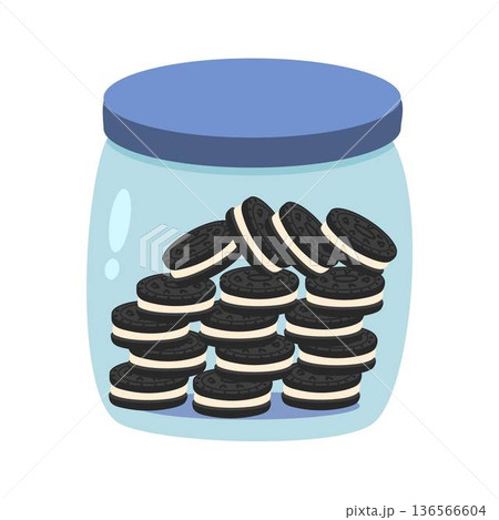 chocolate cookies oreo with cream 136566604