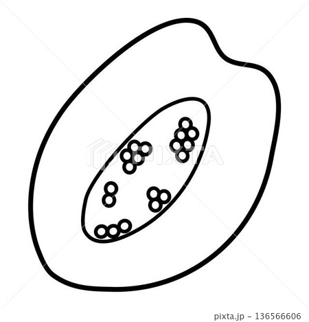 papaya outline for coloring book template, papaya for kids papaya outline for coloring book template, papaya for kids 136566606