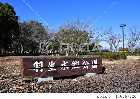 羽生水郷公園の木製看板 羽生水郷公園の木製看板 136567520