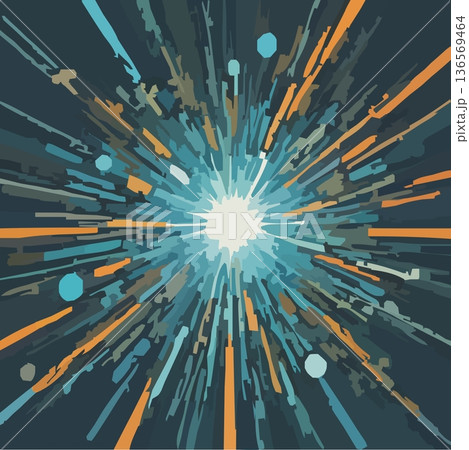 太陽のような青い光のベクターイラスト 136569464