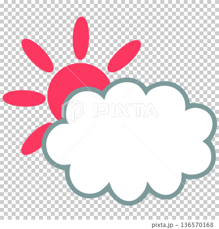 Simple sunny with occasional cloudy weather symbol 136570168