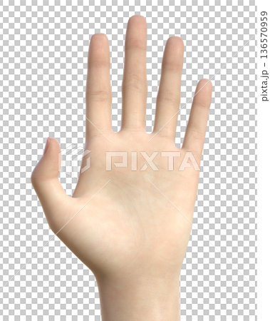 狭窄性腱鞘炎 ドケルバン病 バネ指 手のひらの3Dイラスト 136570959