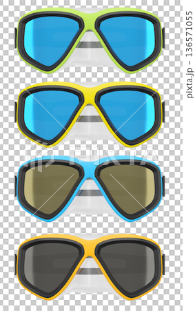 Set of diving mask and snorkel for snorkeling on white background. 136571055