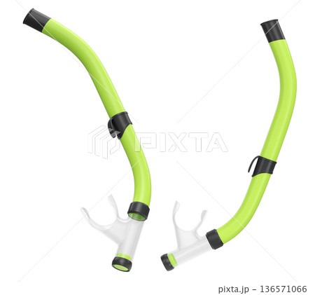 Set of diving mask and snorkel for snorkeling on white background. 136571066