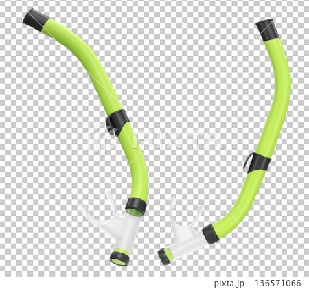 Set of diving mask and snorkel for snorkeling on white background. 136571066