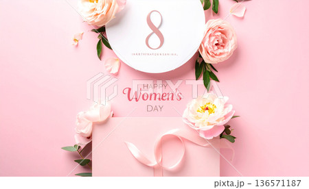 Elegant Floral Frame with Soft Pastel Flowers Elegant Floral Frame with Soft Pastel Flowers 136571187