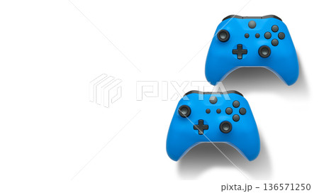 Wireless gaming controllers flying in air isolated on white background, symbolizing gaming technology concept Wireless gaming controllers flying in air isolated on white background, symbolizing gaming technology concept 136571250