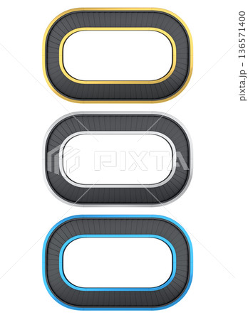 Set of Airport luggage conveyor belt from baggage claim area on white background. 136571400