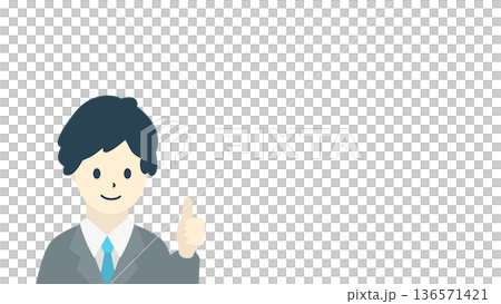 Business person illustration of a man in a suit giving a thumbs up OK sign (with space) Business person illustration of a man in a suit giving a thumbs up OK sign (with space) 136571421