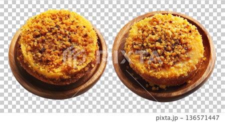 Brazil Acaraj fried pea ball isolated on white transparent background, concept of South American Cuisine Brazil Acaraj fried pea ball isolated on white transparent background, concept of South American Cuisine 136571447