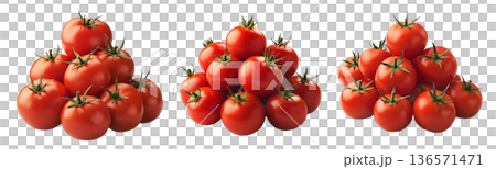 Heap of campari red tomato with a green stem isolated on a white background Heap of campari red tomato with a green stem isolated on a white background 136571471