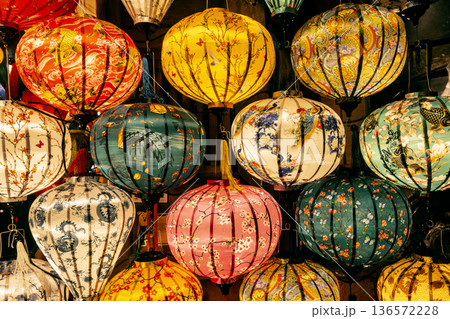 traditional colorful vietnamese lanterns on display at in hoi an vietnam traditional colorful vietnamese lanterns on display at in hoi an vietnam 136572228