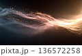 暖色と寒色の光が交差する幻想的で美しいエネルギーの流れを表現した抽象背景イメージ 136572258