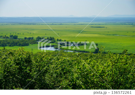夏の釧路湿原 細岡展望台 夏の釧路湿原 細岡展望台 136572261