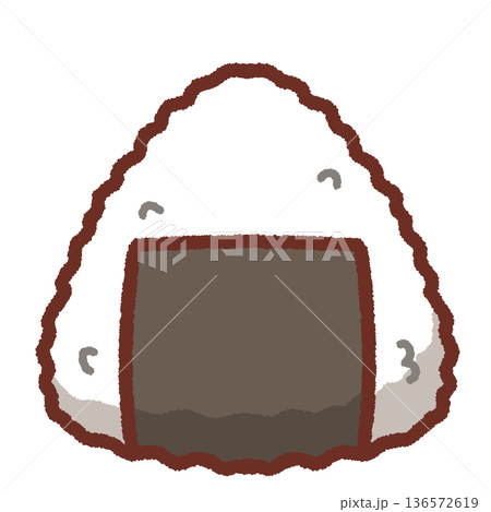シンプルな海苔おにぎりのイラスト シンプルな海苔おにぎりのイラスト 136572619