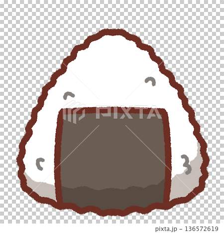シンプルな海苔おにぎりのイラスト シンプルな海苔おにぎりのイラスト 136572619