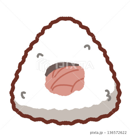 シンプル鮭なおにぎりのイラスト 136572622