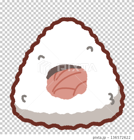 シンプル鮭なおにぎりのイラスト 136572622