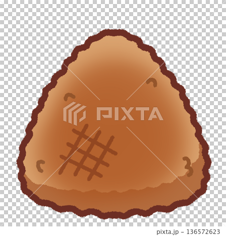 Illustration of a simple grilled rice ball 136572623