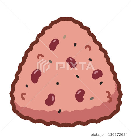 シンプルな赤飯おにぎりのイラスト 136572624