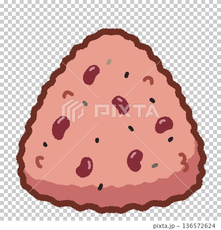 シンプルな赤飯おにぎりのイラスト 136572624