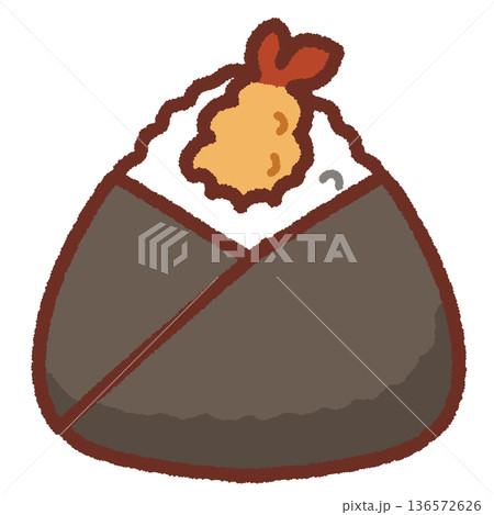 シンプルな天むすのイラスト 136572626