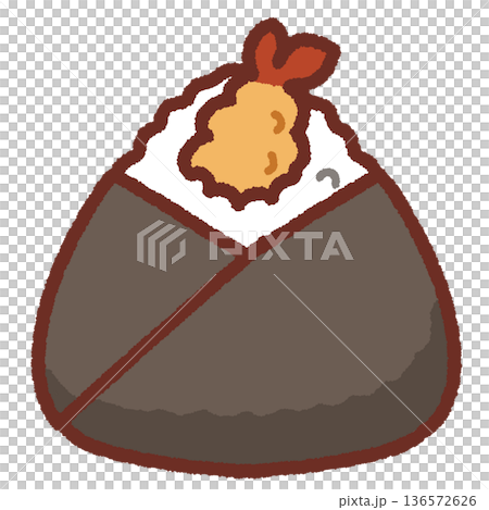 シンプルな天むすのイラスト 136572626