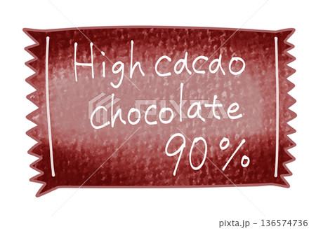 ゆるめシンプルなハイカカオチョコレート90%　アナログ風 136574736
