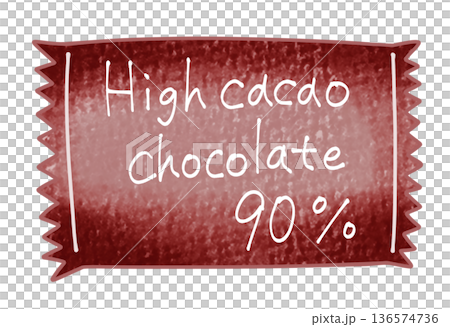 ゆるめシンプルなハイカカオチョコレート90%　アナログ風 136574736