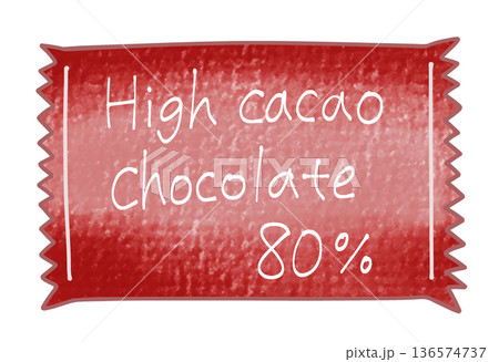 ゆるめシンプルなハイカカオチョコレート80%　アナログ風 136574737