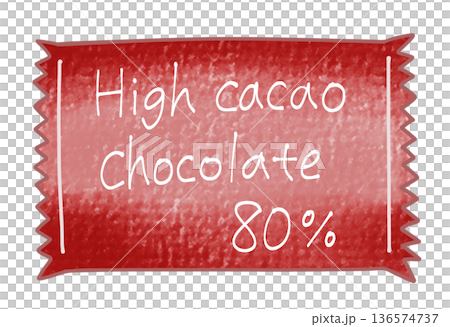 ゆるめシンプルなハイカカオチョコレート80%　アナログ風 136574737