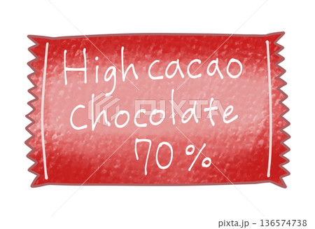 ゆるめシンプルなハイカカオチョコレート70%　アナログ風 136574738