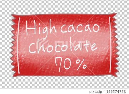 ゆるめシンプルなハイカカオチョコレート70%　アナログ風 136574738
