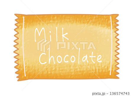ゆるめシンプルなミルクチョコレート　アナログ風 136574743